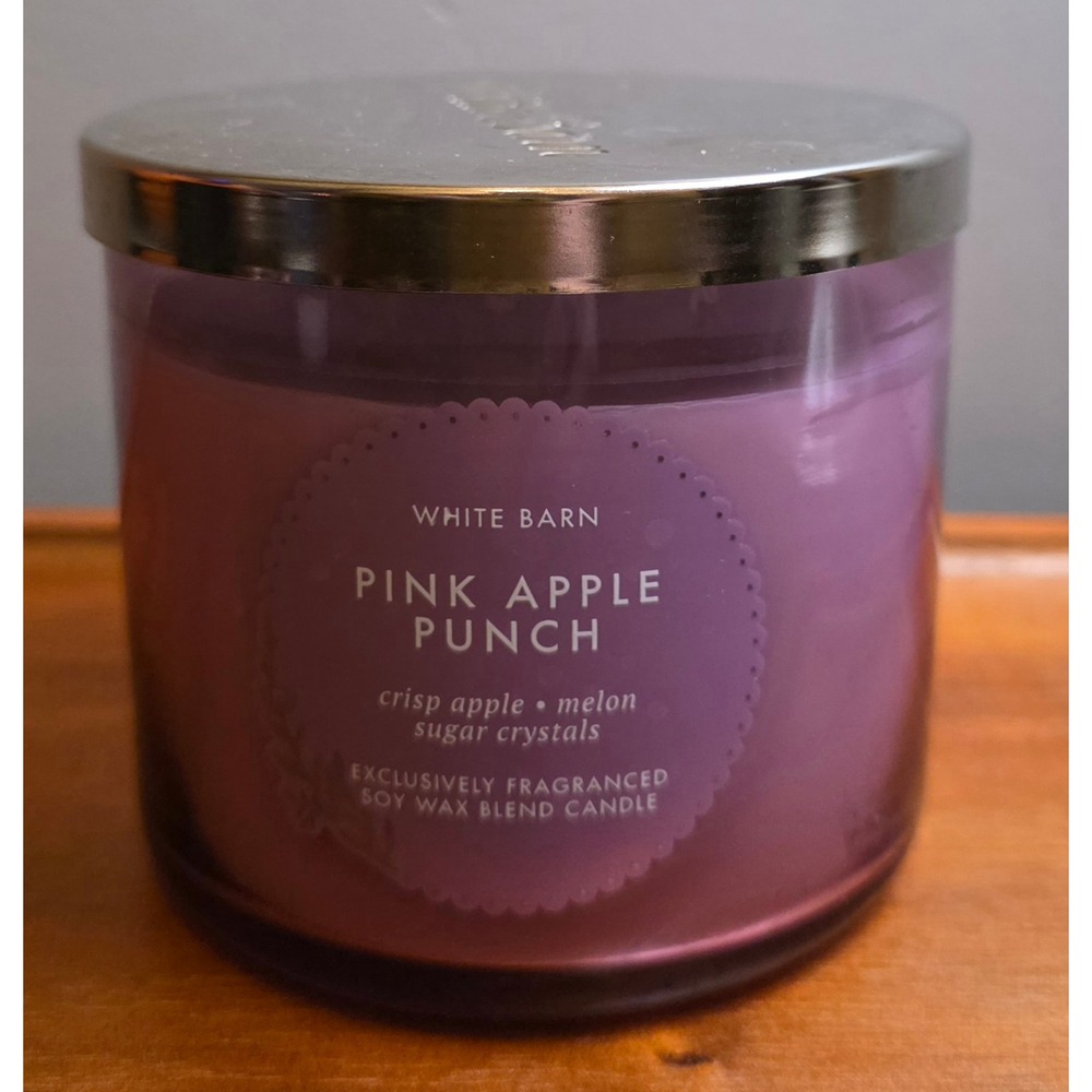 NEW White Barn Pink Apple Punch 3-Wick Scented Candle 14.5 oz Soy Wax Blend